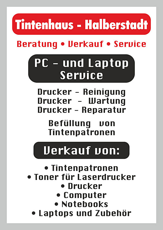 Leistungen Tintenhaus Halberstadt
